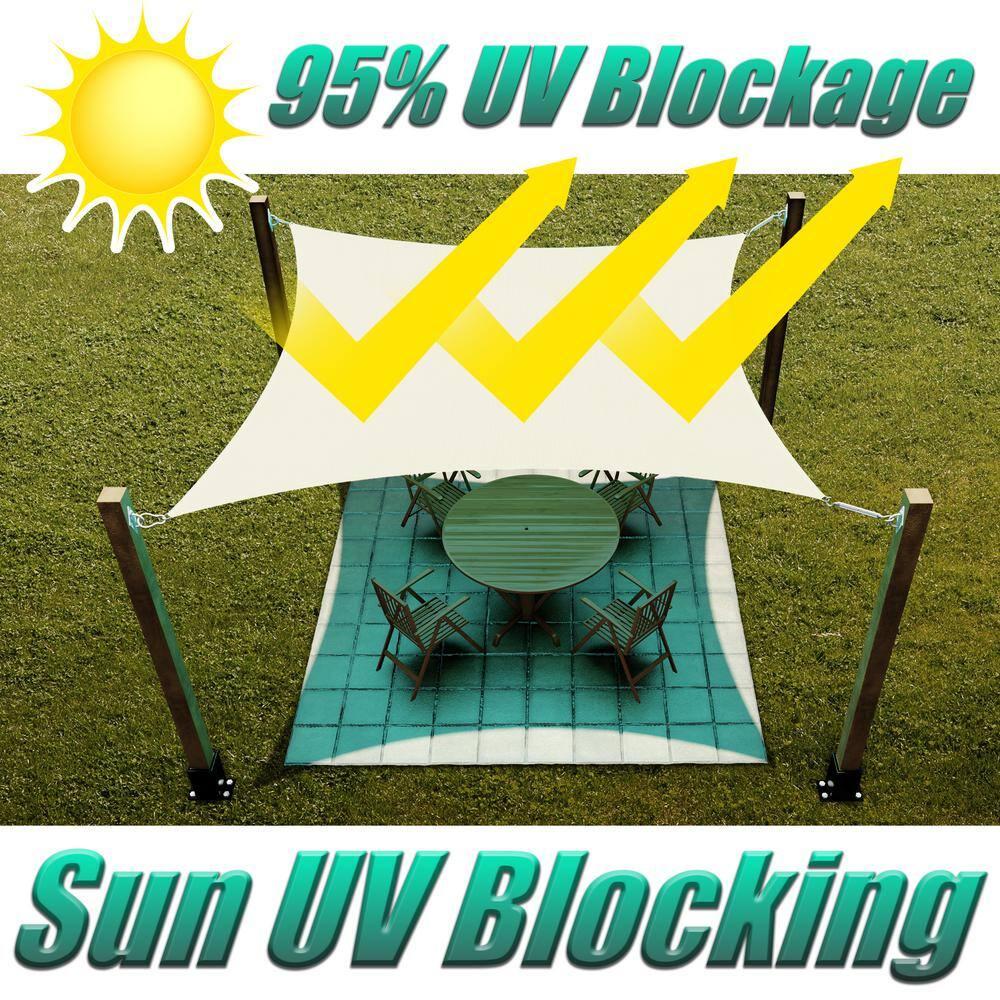 Amgo 12' x 18' White Rectangle Sun Shade Sail Canopy Awning UPF50+ AGTAPR0810, 95% UV Blockage, Water & Air Permeable, Commercial and Residential, 3 Years Warranty (We Make Custom Size)