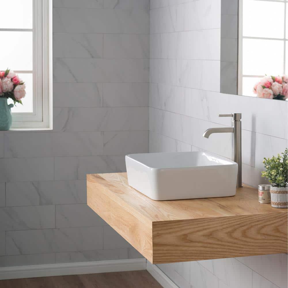 Ceramic Ceramic Rectangular Vessel Bathroom Sink