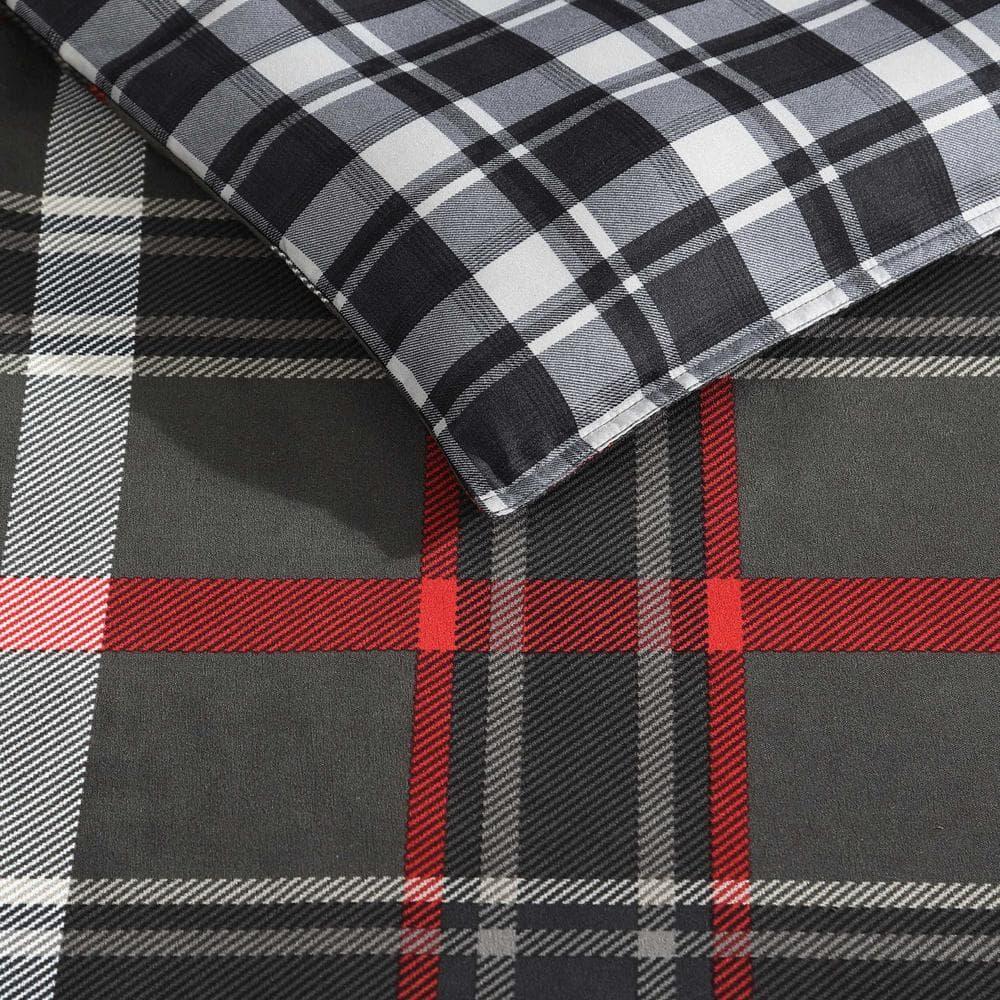 Eddie Bauer Eddie Bauer Willow Plaid Reversible Grey Duvet Cover Set
