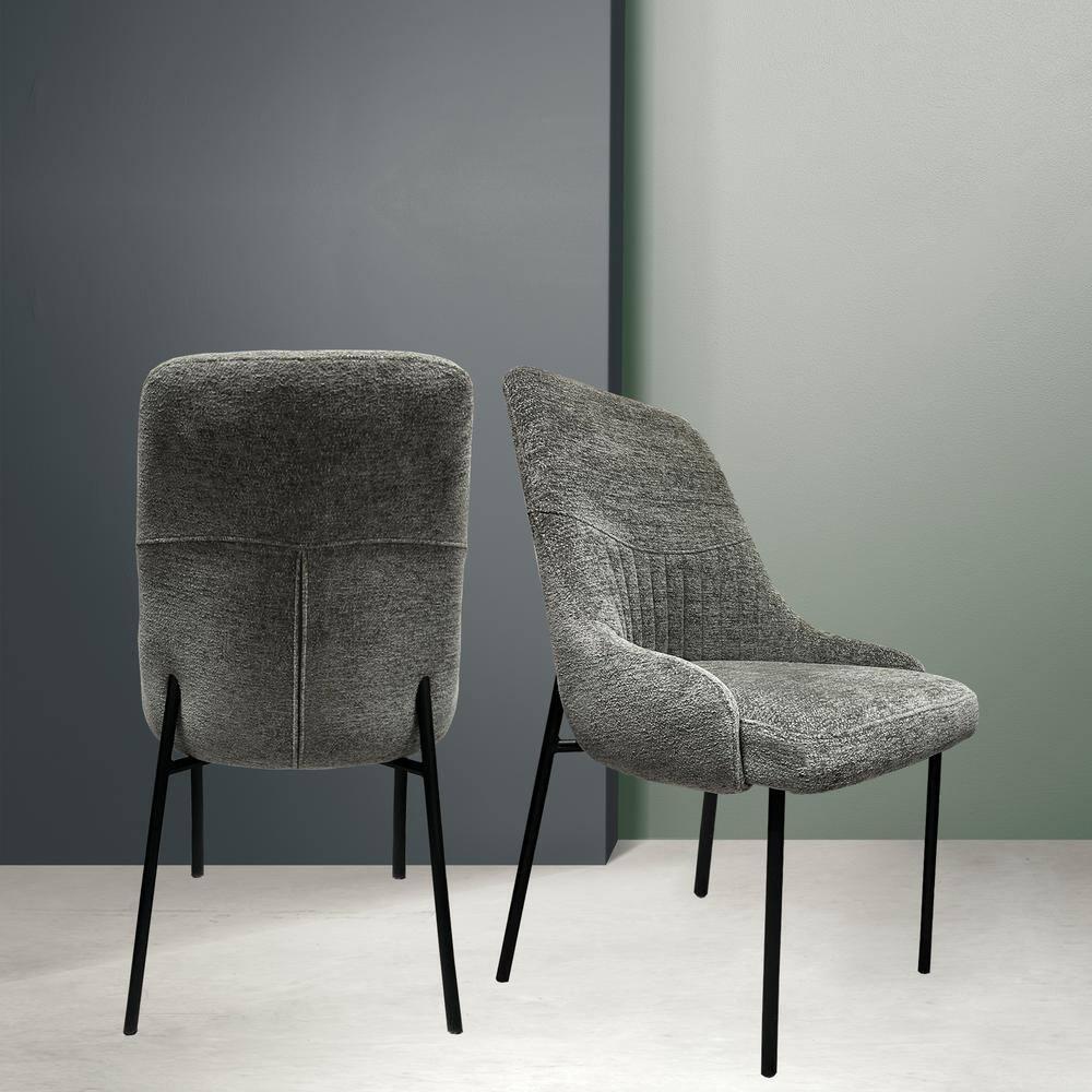 New Spec Inc 18'' H Fabric Upholstered Metal Side Chair (Set of 2)