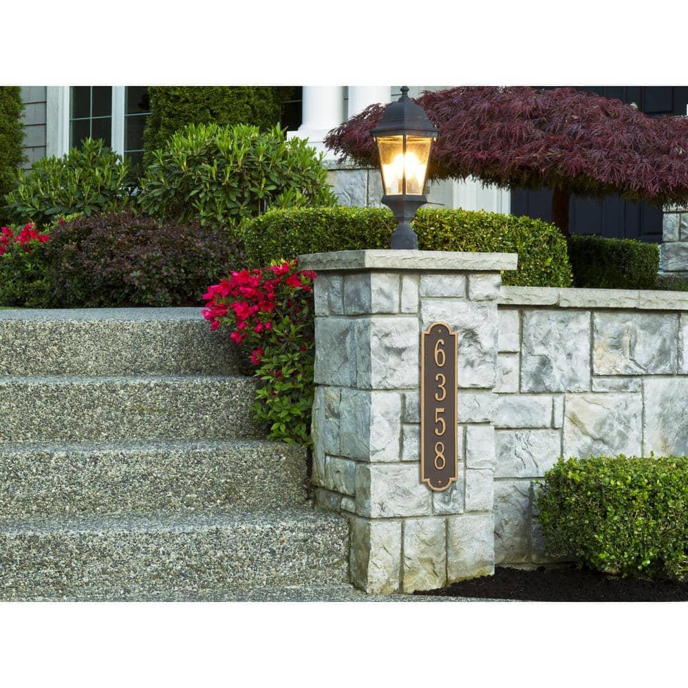 Richmond Standard Rectangular Bronze/Gold Wall 1-Line Vertical Address Plaque
