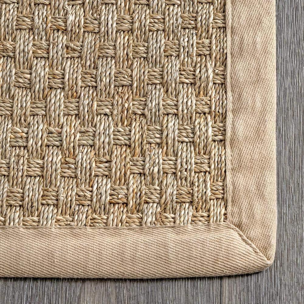 Nuloom Hesse Checker Weave Seagrass Kitchen Runner Indoor Area Rug - Hallway, Entryway, 2' 6" x 8', Natural