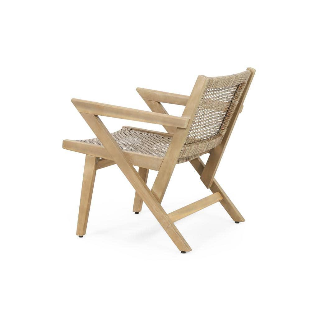 Noble House Outdoor Dining Chair - Polyethylene - Set of 2 - Light Brown