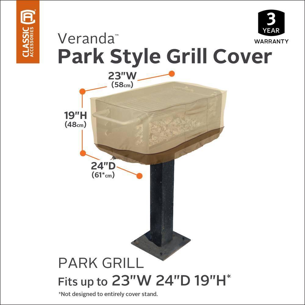 Classic Accessories Veranda Water-Resistant 23 Inch Park Style BBQ Grill Cover, Grill Cover, Grill Cover for Outdoor Grill, BBQ Cover