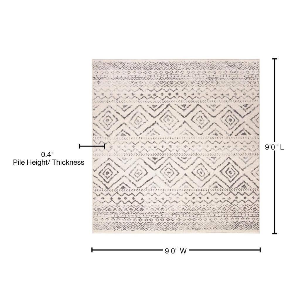 Tulum TUL267 Power Loomed Area Rug - Ivory/Grey - 9'x9' - Safavieh.