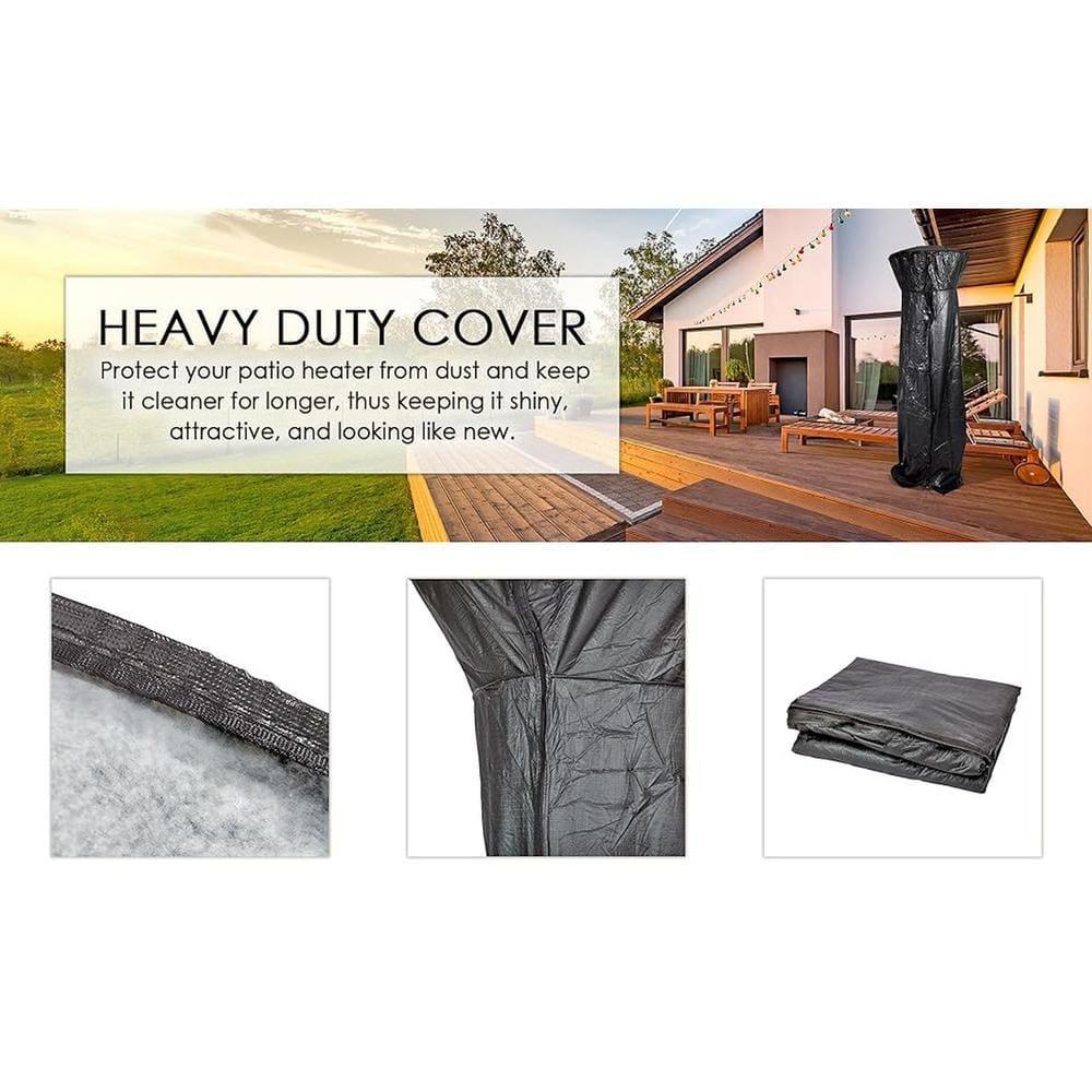 Balken Home Fire Sense Outdoor Full Length Patio Heater Vinyl Cover, Black