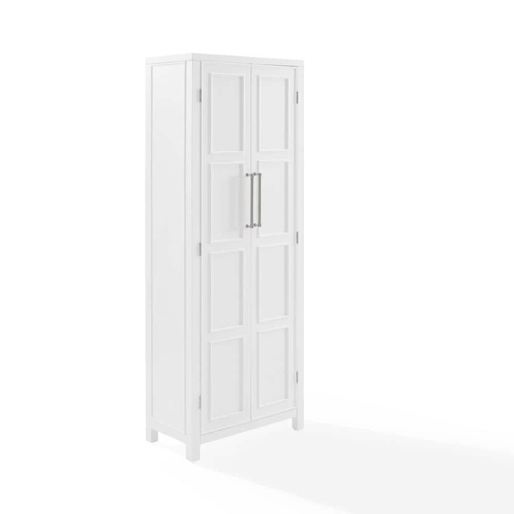 Crosley Cutler Storage Pantry White : Modern Farmhouse Style, 4 Fixed & Adjustable Shelves, MDF Wood Veneer, 65" Height