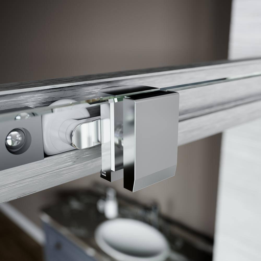 ELEGANT Corner Shower Enclosure Sliding Door 34'' D x 34'' W x 72'' H Double Sliding Shower Doors 1/4 in.Clear Glass French Corner Enclosure,Brushed Nickel (Shower Base No Included)