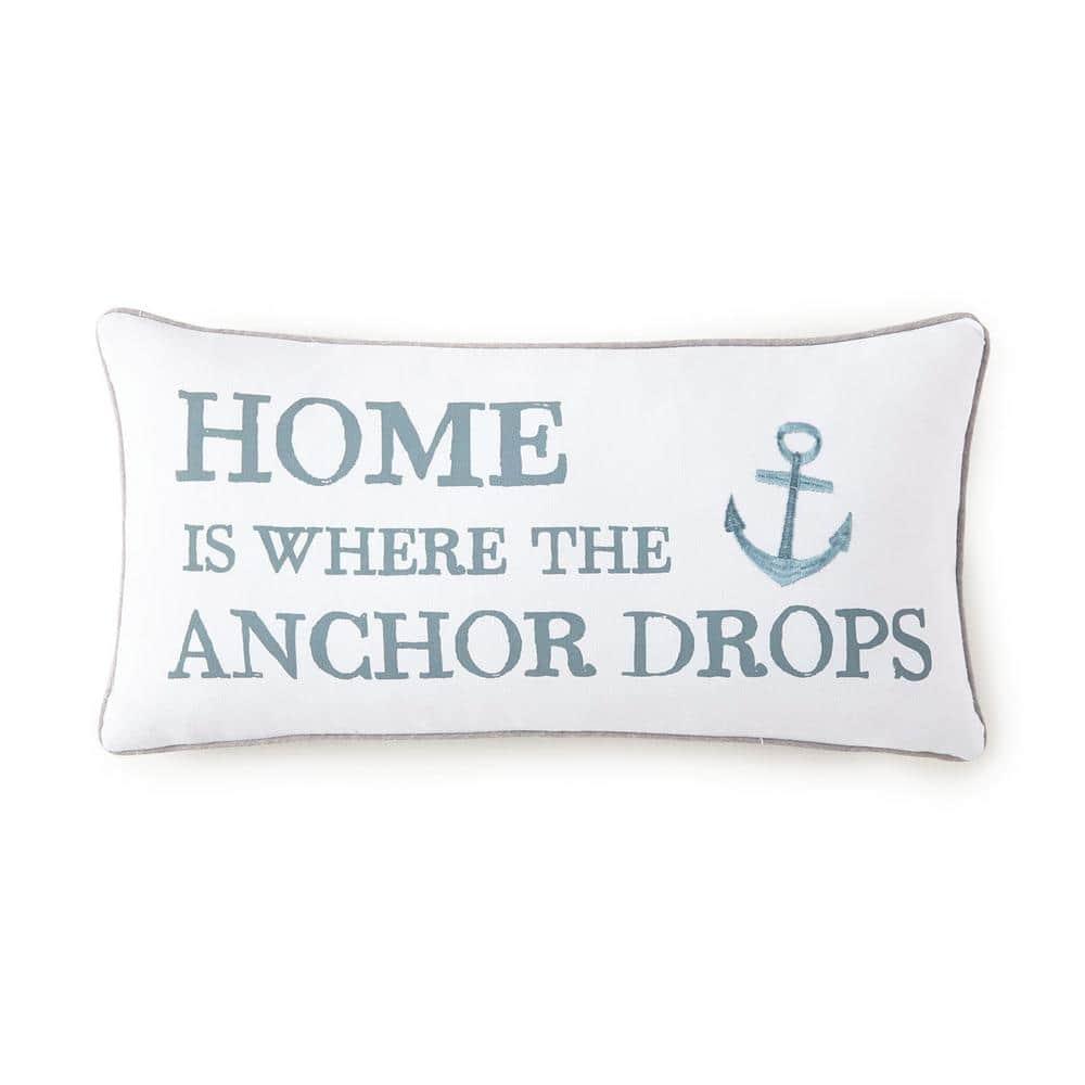 Provincetown Home Anchor Pillow - Teal and White - Levtex Home