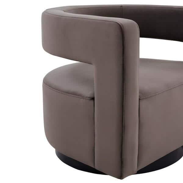 SAFAVIEH Couture Edgar Modern Velvet Solid Swivel Armchair, Dark Brown