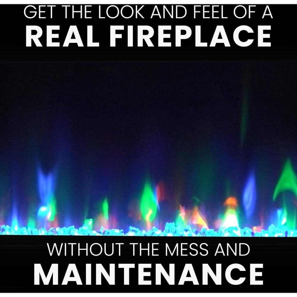 Cambridge Cambridge Wall Mount Electric Fireplace Heater with Remote Control for Indoor Use in Living Room, Bedroom, Home Office