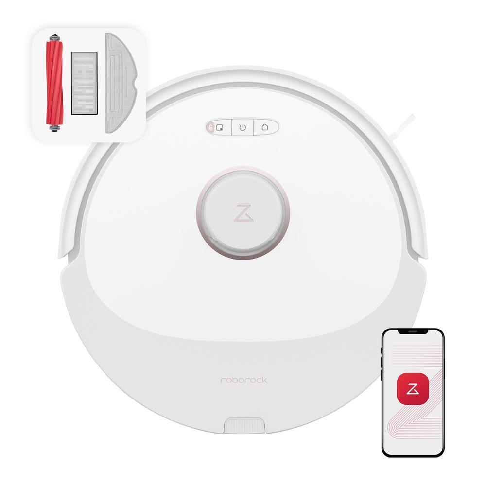 Q8 Max Robotic Vacuum White: Roborock, Cordless, Smart Mapping, App Controlled, Tangle-Free, Multi-Surface, 1-Year Warranty