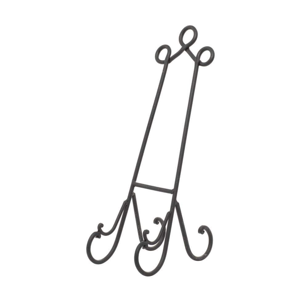 DecMode 6" x 18" Black Metal Scroll Easel, 1-Piece