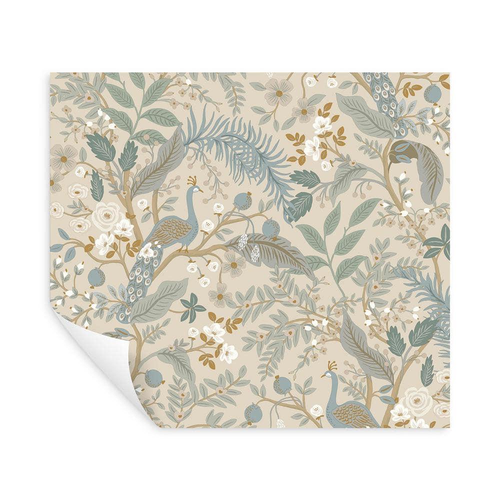 Peacock Garden Navy Peel and Stick Wallpaper