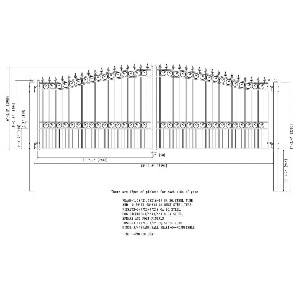 ALEKO London Black Metal Gate