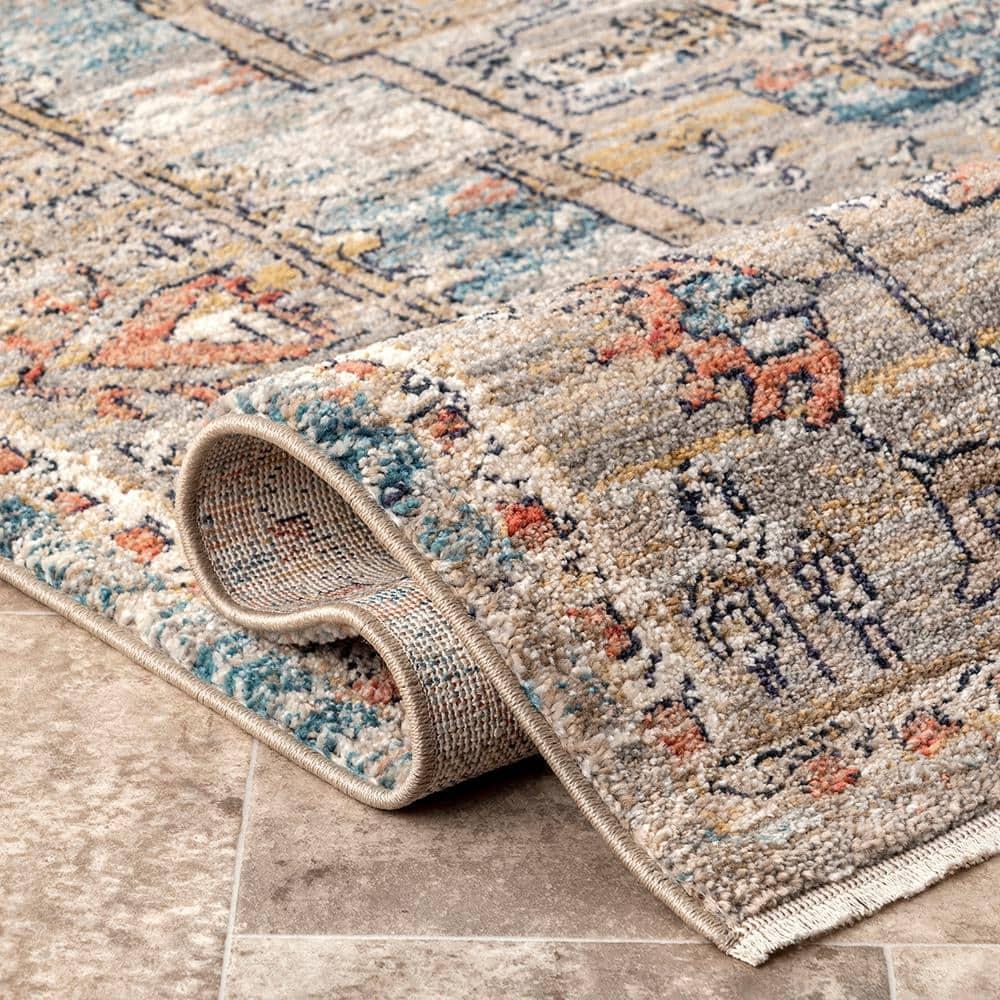 Nuloom Marley Medallion 7x9 Indoor Area Rug for Living Room Bedroom Dining Room Kitchen, Beige/Ivory