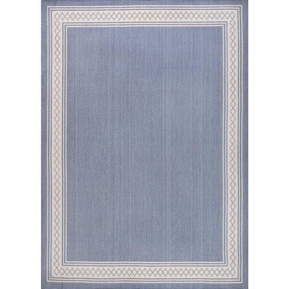 3' x 5' Lucia Classic Diamond Border Indoor/Outdoor Area Rug, Blue/Cream - JONATHAN Y