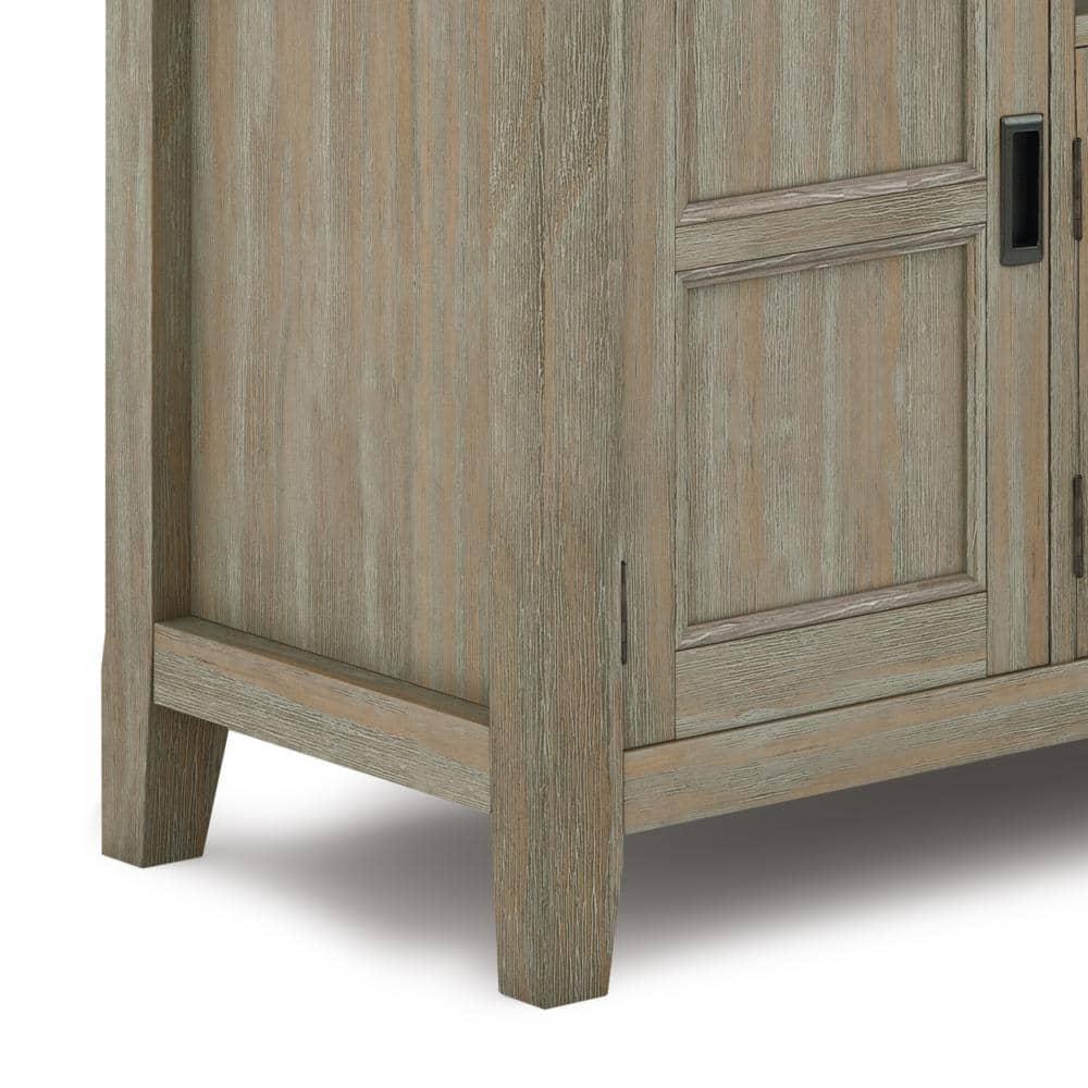 Simpli Home Burlington 72"W Solid Wood TV Stand for TVs up to 80" with 4 Cabinets