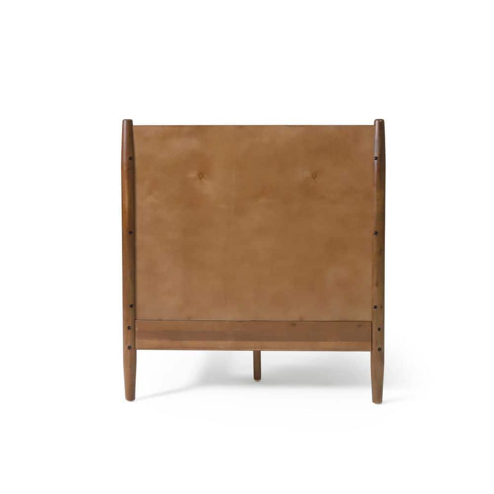 GDF Studio OkiOKi Mid Century Wood Bed, Medium Brown Full