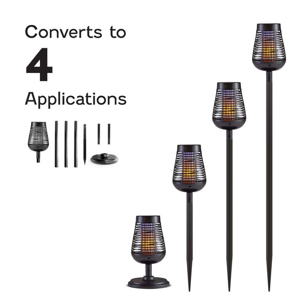 PIC Pic Flickering Flame Solar Bug Zapper Insect Killer Torch