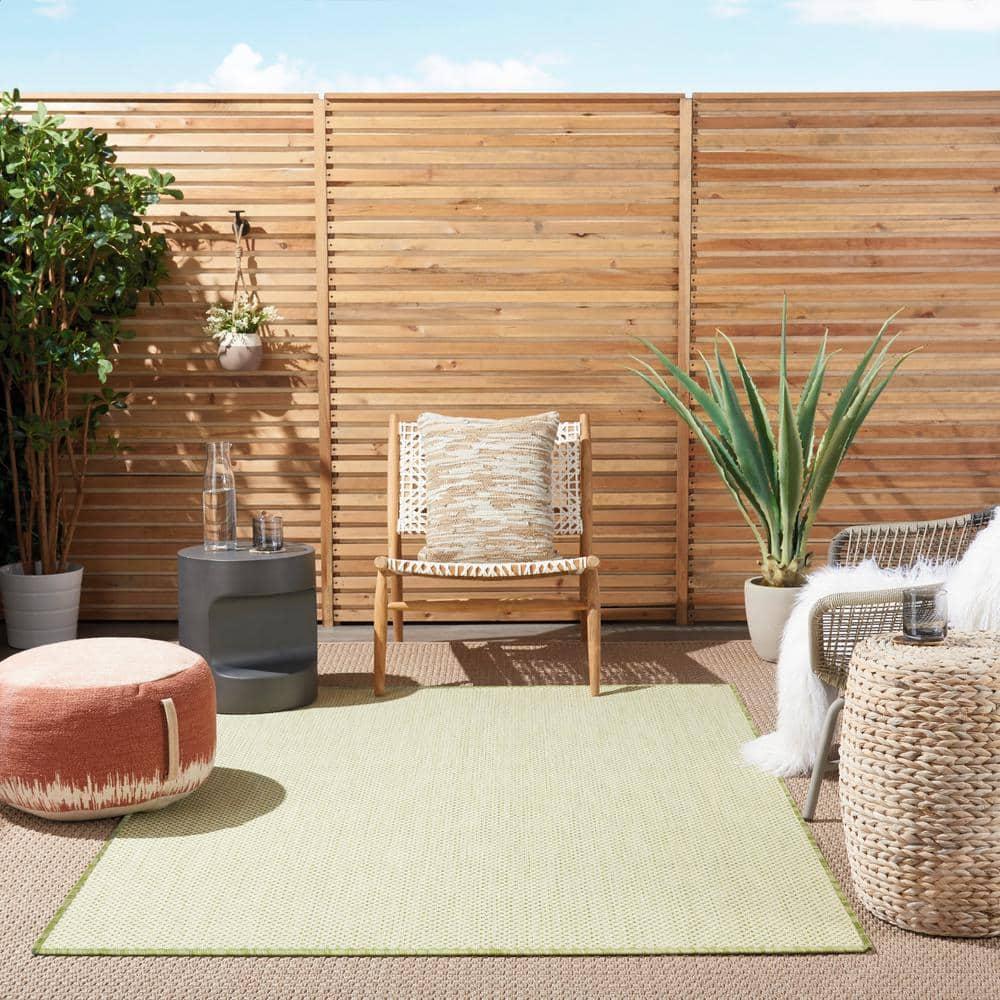 Nourison Courtyard COU01 Indoor/outdoor Area Rug - Ivory Green 6' x 9'