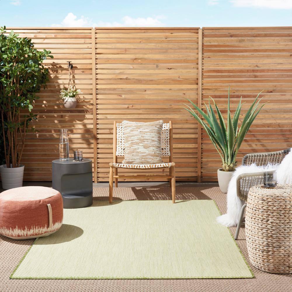 Nourison Courtyard COU01 Indoor/outdoor Area Rug - Ivory Green 6' x 9'