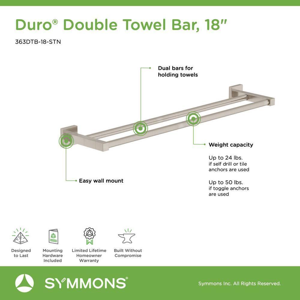 Duro 18" Wall Mounted Double Towel Bar