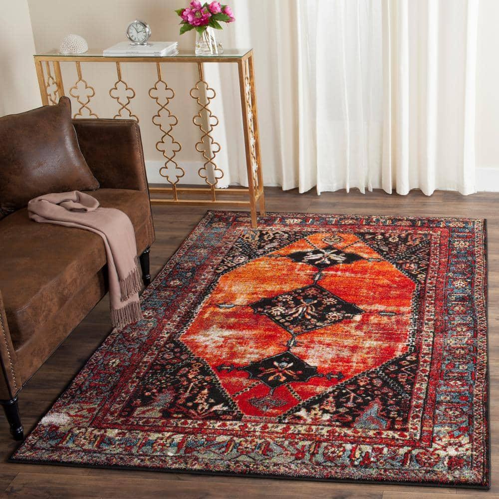 Vintage Hamadan VTH217 Power Loomed Indoor Area Rug - Orange/Multi - 4'x6' - Safavieh