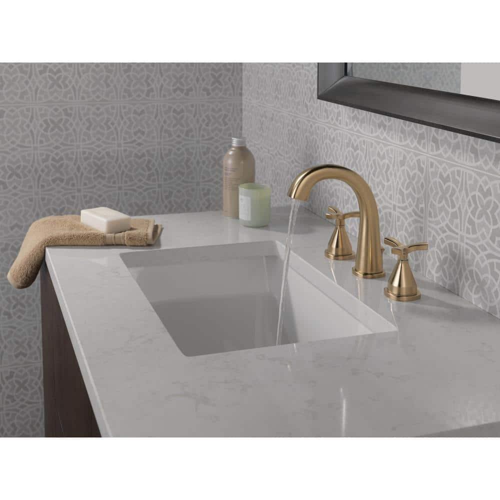 Stryke Widespread Bathroom Faucet with Drain Assembly and DIAMOND™ Seal Technology