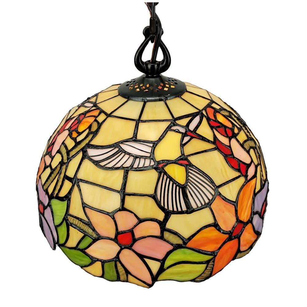 Amora Lighting  Tiffany Style Hummingbird 1-Light Pendant Lamp