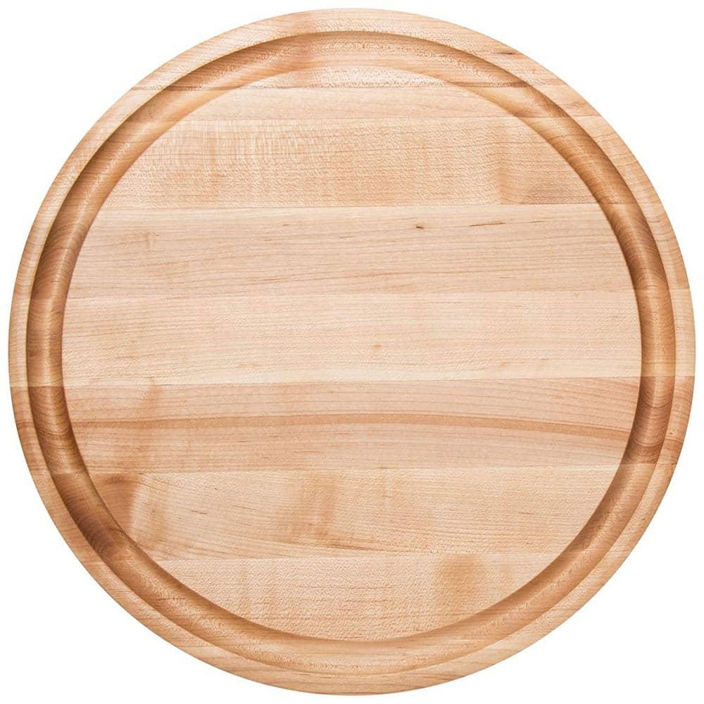 John Boos Chef's Collection Round Maple Cutting Board with Groove