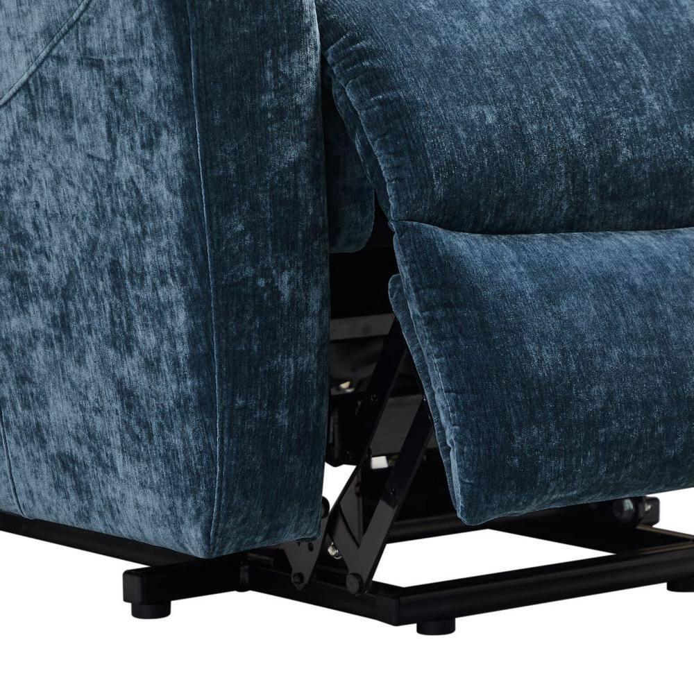 GDF Studio Massage Recliner with Lift Assist, 8 Vibration Points, Lumbar Heating, Adjustable Backrest, Blue