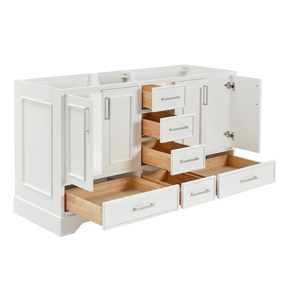 Ariel A061d-Bc Cambridge 60" Double Free Standing Vanity Cabinet Only - White