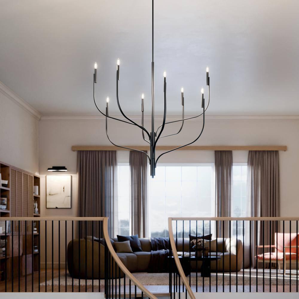 Kichler 52675 Livadia 8 Light 48" Wide Taper Candle Style Chandelier - Black