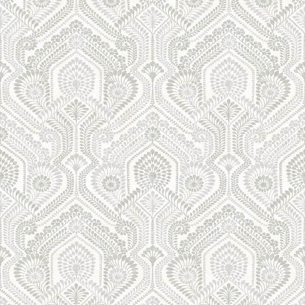 A-Street Prints Fernback Grey Ornate Botanical Wallpaper | Perigold