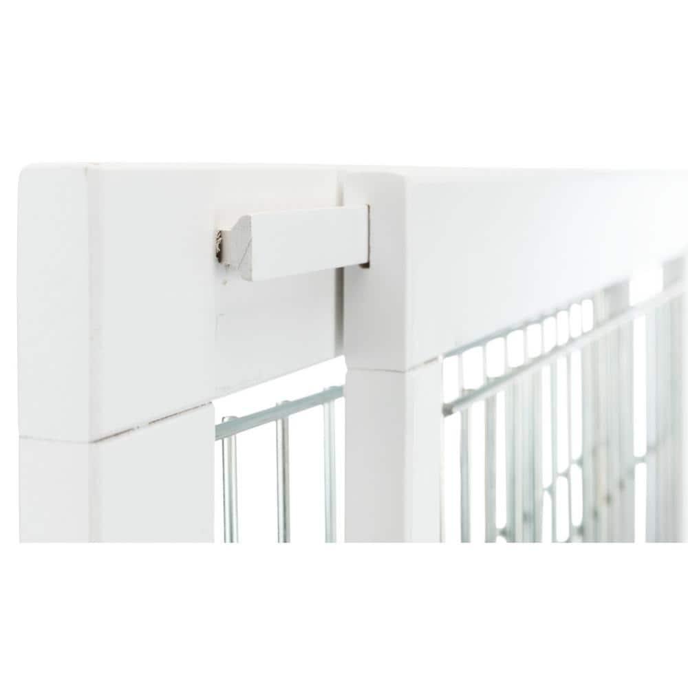 TRIXIE TRIXIE Adjustable Wooden Freestanding Pet Gate, 24" Tall Step Over, Expands to 42.5", Pet Barrier