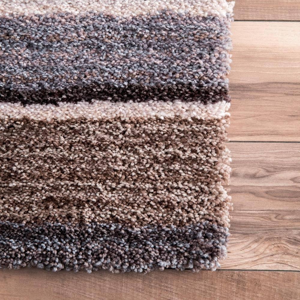 Nuloom Drey Striped 5x8 Shag Area Rug for Living Room Bedroom Dining Room Nursery, Beige Multicolor/Brown