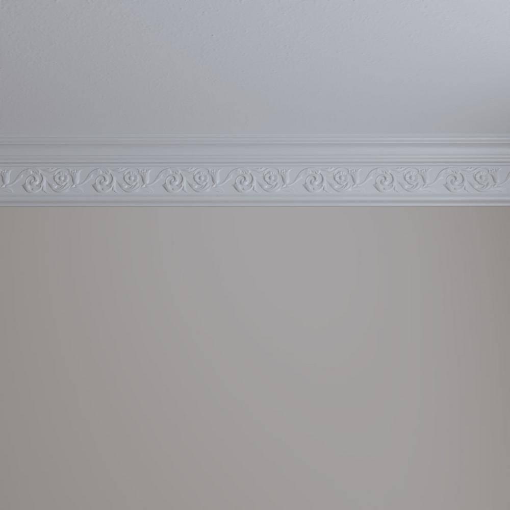 5 5/8"H x 2 1/4"P x 6"F x 94 1/2"L Floral Crown Moulding
