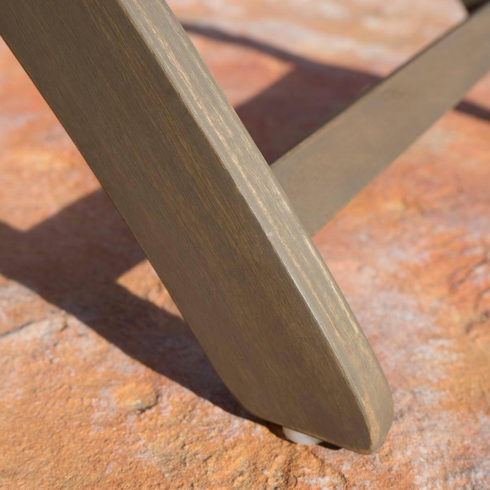 Positano Grey Foldable Wood Outdoor Patio Dining Chair (4-Pack)