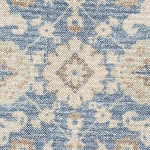 2'3"x7'6" Floral Loomed Runner Rug Light Blue - Momeni