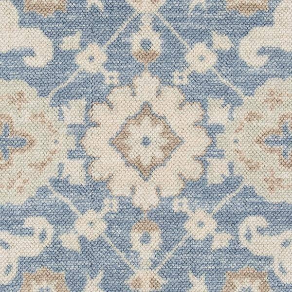 3'3"x5' Floral Loomed Accent Rug Light Blue - Momeni: Traditional Wool & Nylon Botanical Design, Low Pile, Indoor Use