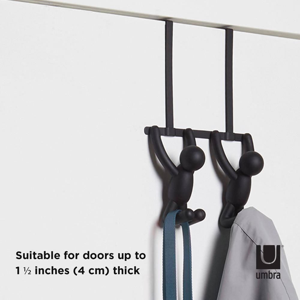 Umbra Buddy Plastic Over-the-Door 2 - Hook Wall Mounted Coat Rack