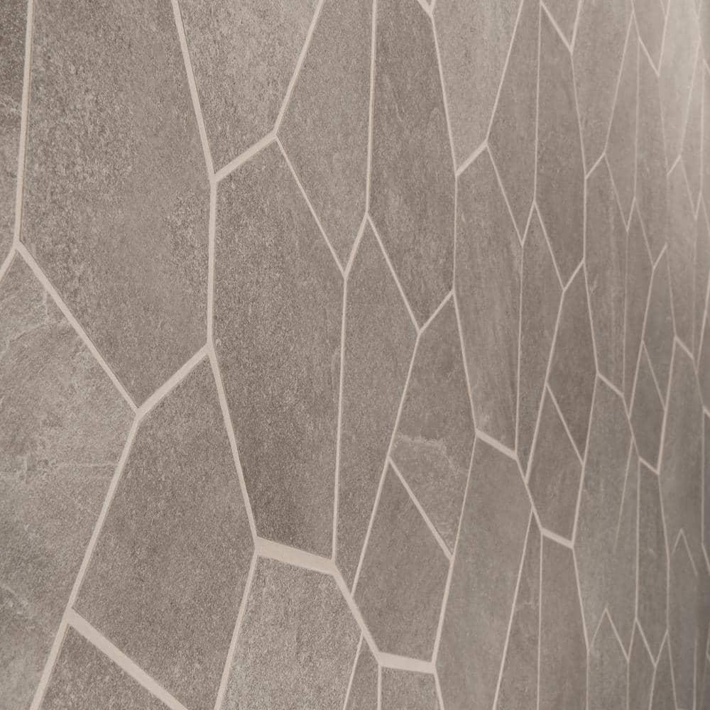 Monolith 11.81 In. X 19.68 In. Organic Pattern Matte Porcelain Mosaic Floor And Wall Tile (1.55 Sq. Ft. / Each)