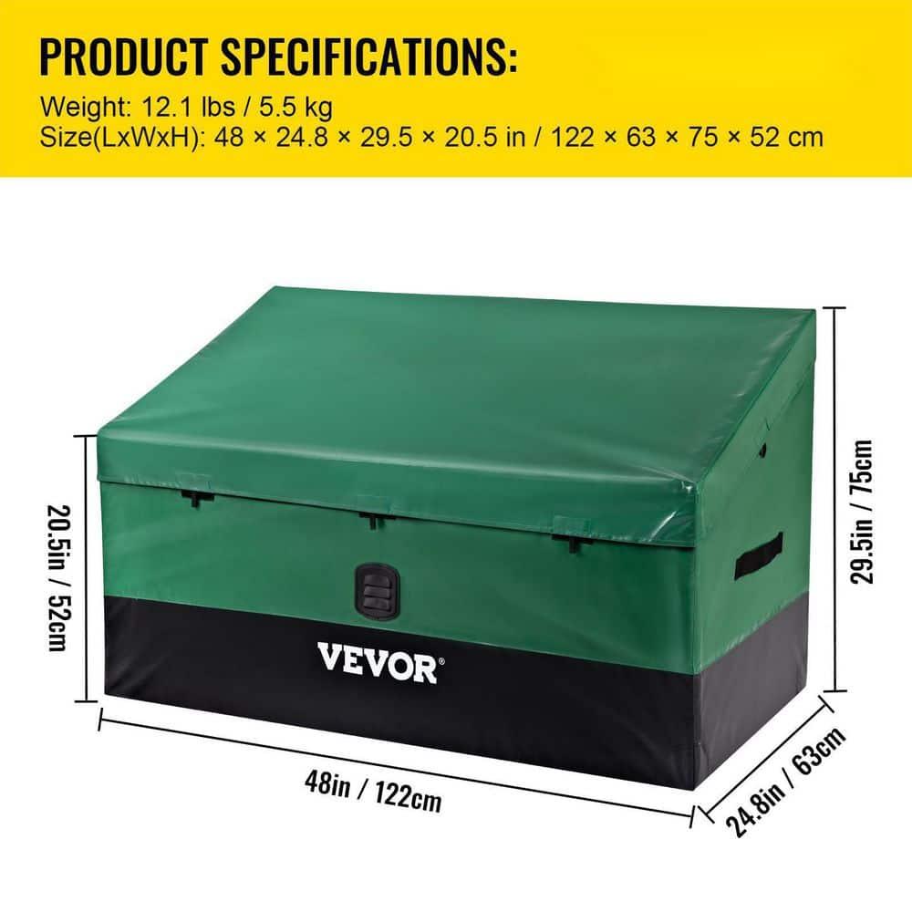 VEVOR VEVOR 48'' W 100 Gallons Water Resistant Polyethylene Plastic Deck Box in Green/Black