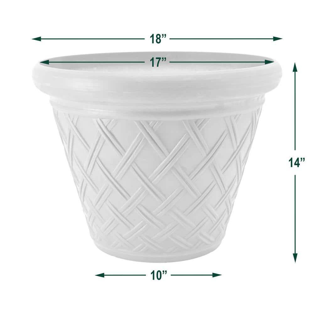 PSW Pot Collection Basket Weave Planter Pot for Indoor and Outdoor Plants and Gardens, 18-inch, Chocolate