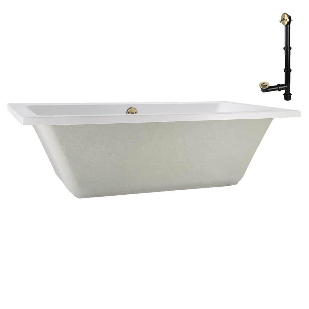 Streamline Bath 60" x 32" Acrylic Soaking Drop-In Bathtub, Drain Included N-4120-712-PBR