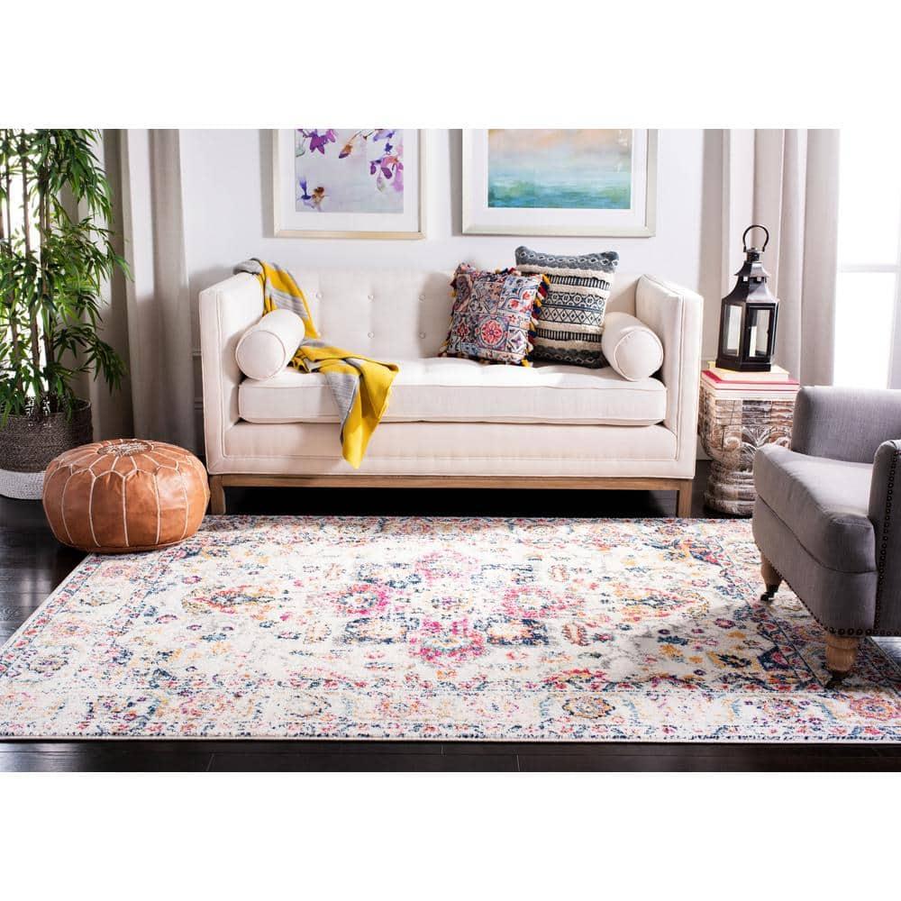 Madison MAD603 Power Loomed Indoor Area Rug - Fuchsia/Ivory - 6'7"x9'2" - Safavieh
