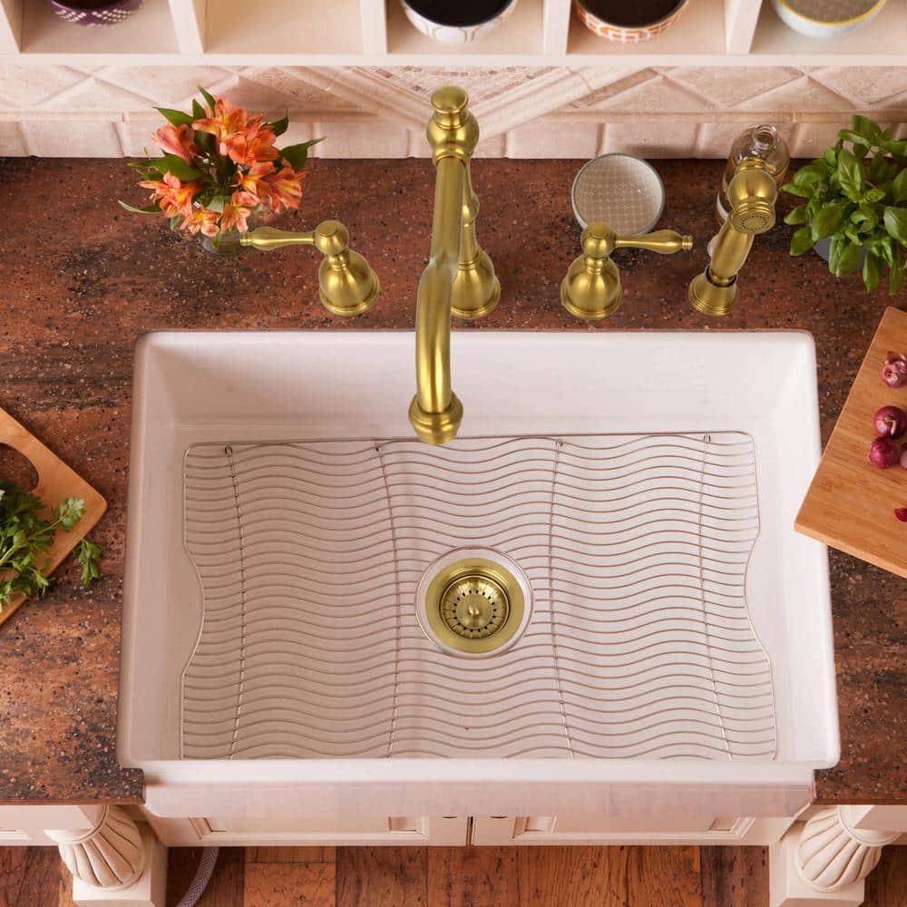 Brushed Gold Brass Kitchen Sink Strainer Stopper