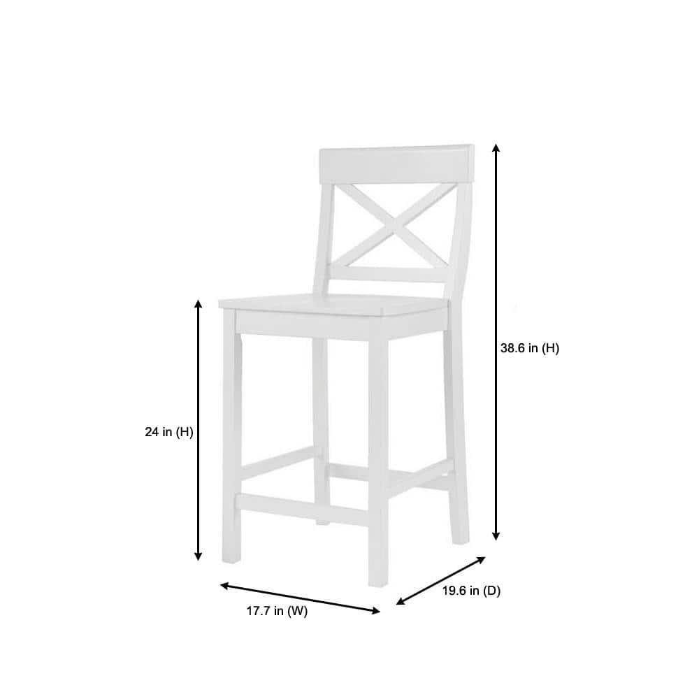 Gracie Oaks Winsley Counter Stool with Solid Wood Frame (Set of 2)