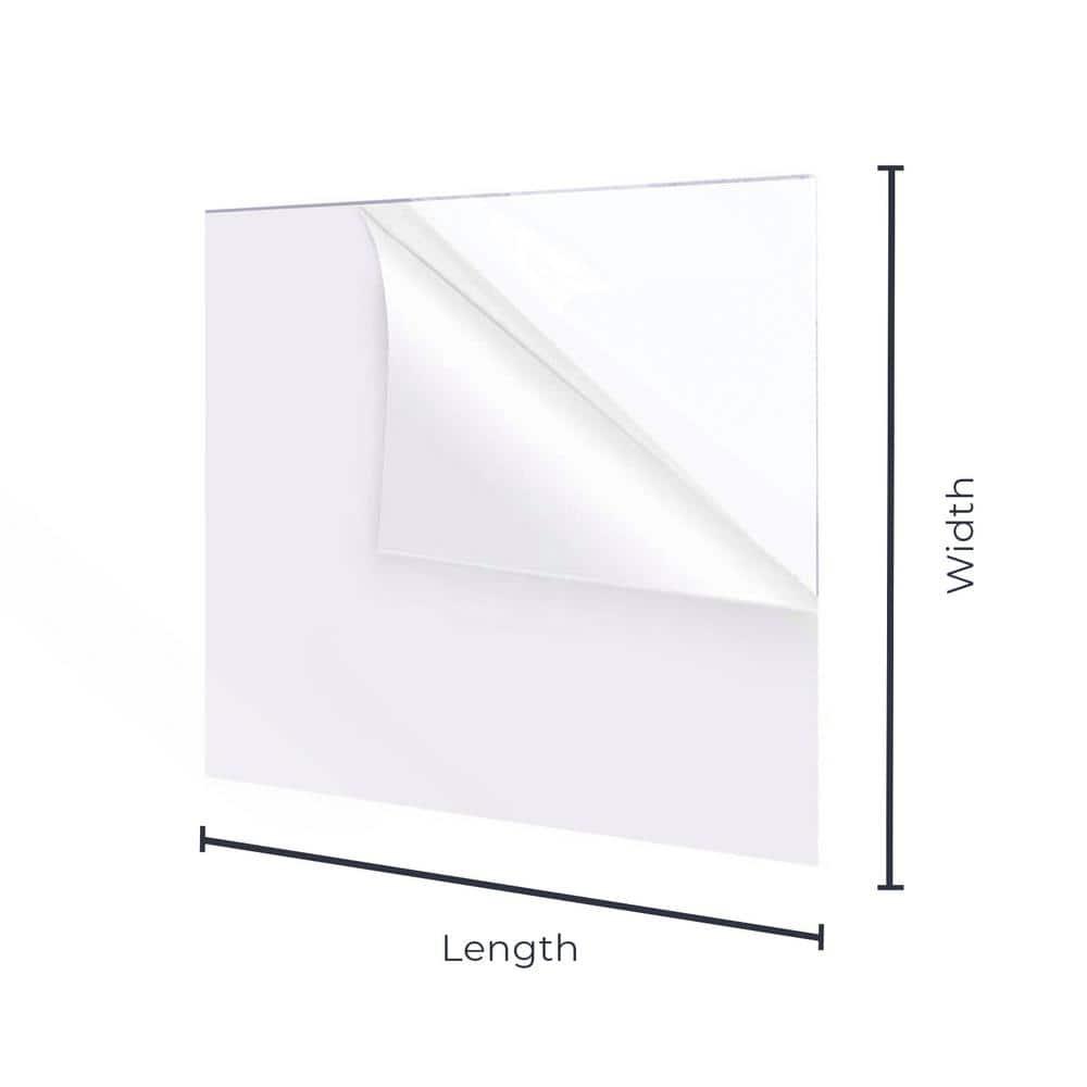 Fab Glass and Mirror Plastic PET Acrylic Plexiglass Sheet 12" x 12" with Protective Film, 1/4"(6mm) Thick Clear Panel for DIY Craft Projects, Picture Frame, Signs & Table Top (ACR6M12X12SQ)